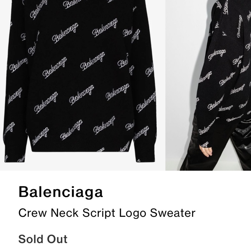 100% authentic all over script Balenciaga sweater BNWT